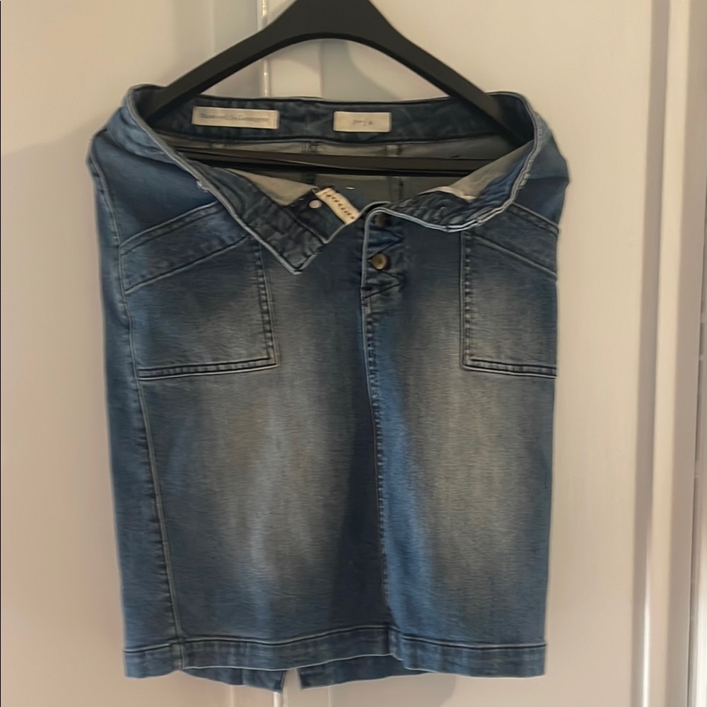 Pilcro and the Letterpress Blue Denim Skirt